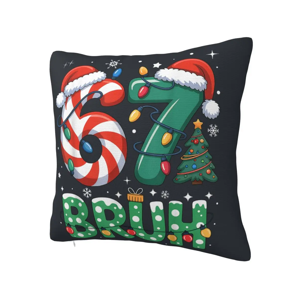 Pillow Cover 67 Christmas Santa Six Seven Christmas Custom DIY Cushion Cover Funny Pillow Case For Wedding Party Home Decor
