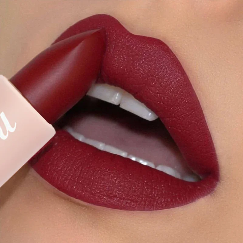 Red Pink Lipstick 15 Colors Matte Lasting Moisturizing Waterproof Non Sticky Cup Velvet Natural Lip Tint Women Makeup Cosmetics