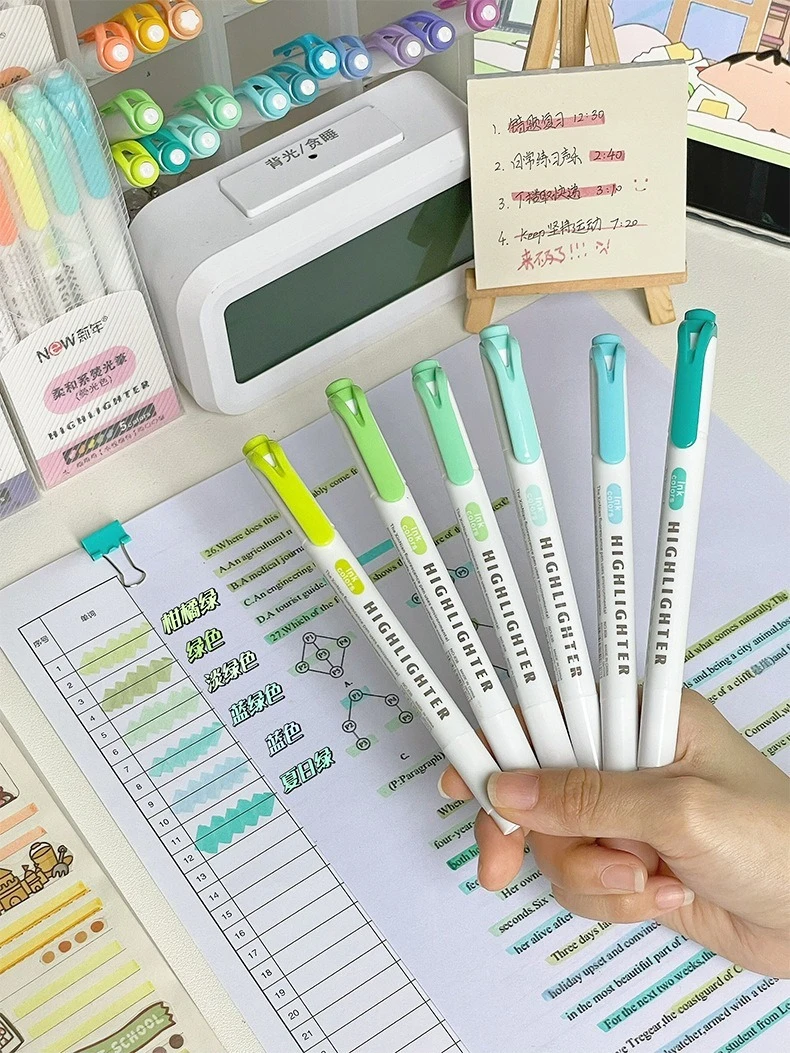 5/15PC Fluoreszierende Stift Set Student Kennzeichnung Strich Schlüssel Kennzeichnung Stift Hohe Schönheit Farbe Handbuch Stift Charge – Detail 15