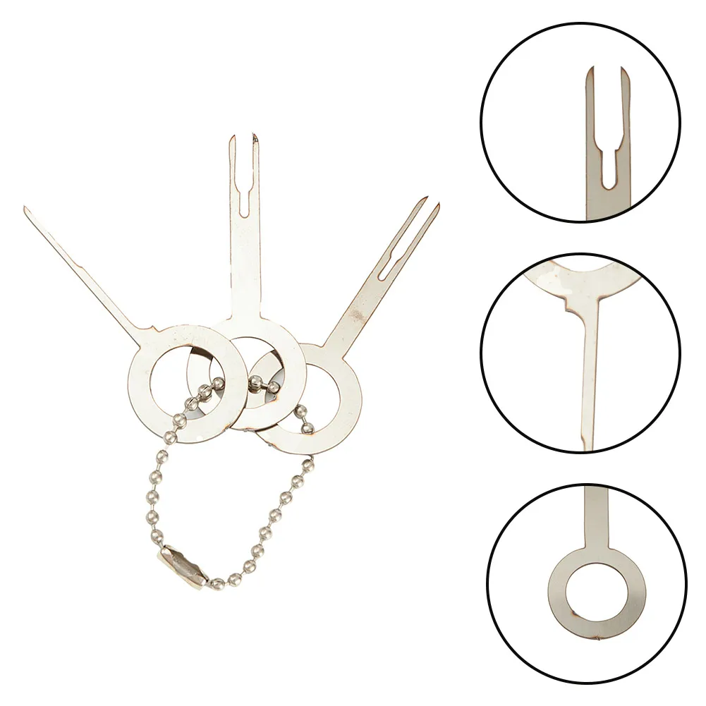 3pcs Harness Connection Picking Tool Stainless Steel Car Electrical Terminal Key Pin Wiring Crimp Connector Removel Puller Tool