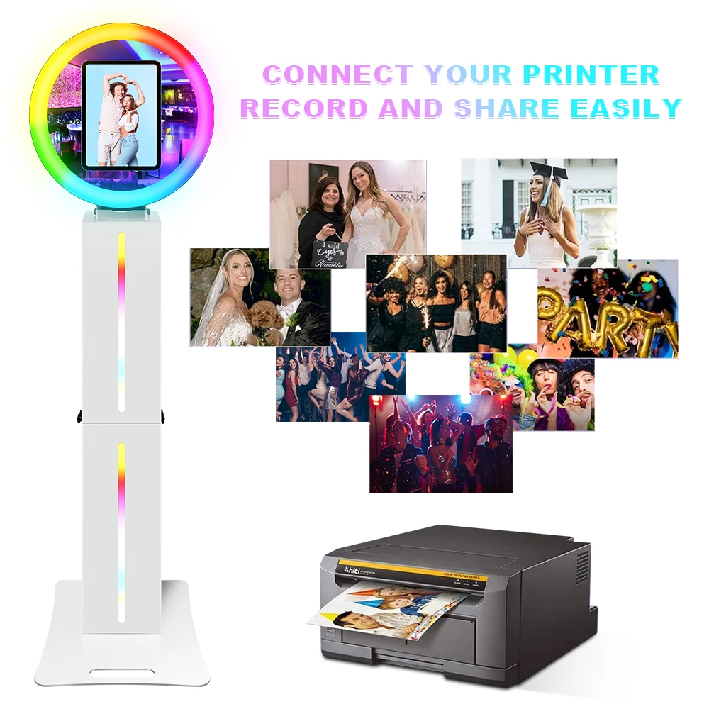 آلة كشك الصور لجهاز ipad 12.9 بوصة 3/4/5/6th لحفلات الزفاف وأعياد الميلاد مع أضواء LED صندوق الطيران كشك الصور Mariage #6