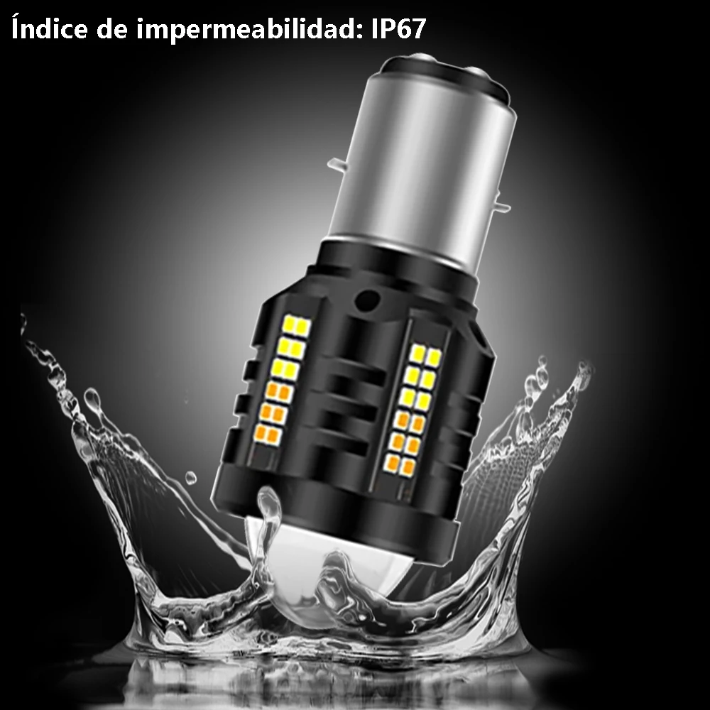 H4 LED Headlight for Motorcycle BA20D P15D Bulbs White Yellow High Low Beam Projector Lens Fog Lamp Motorbike Headlamp