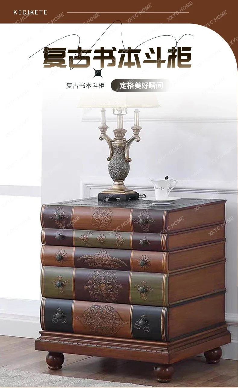 

xzLiving room side table, American style, chest phone, sofa side table storage corner table