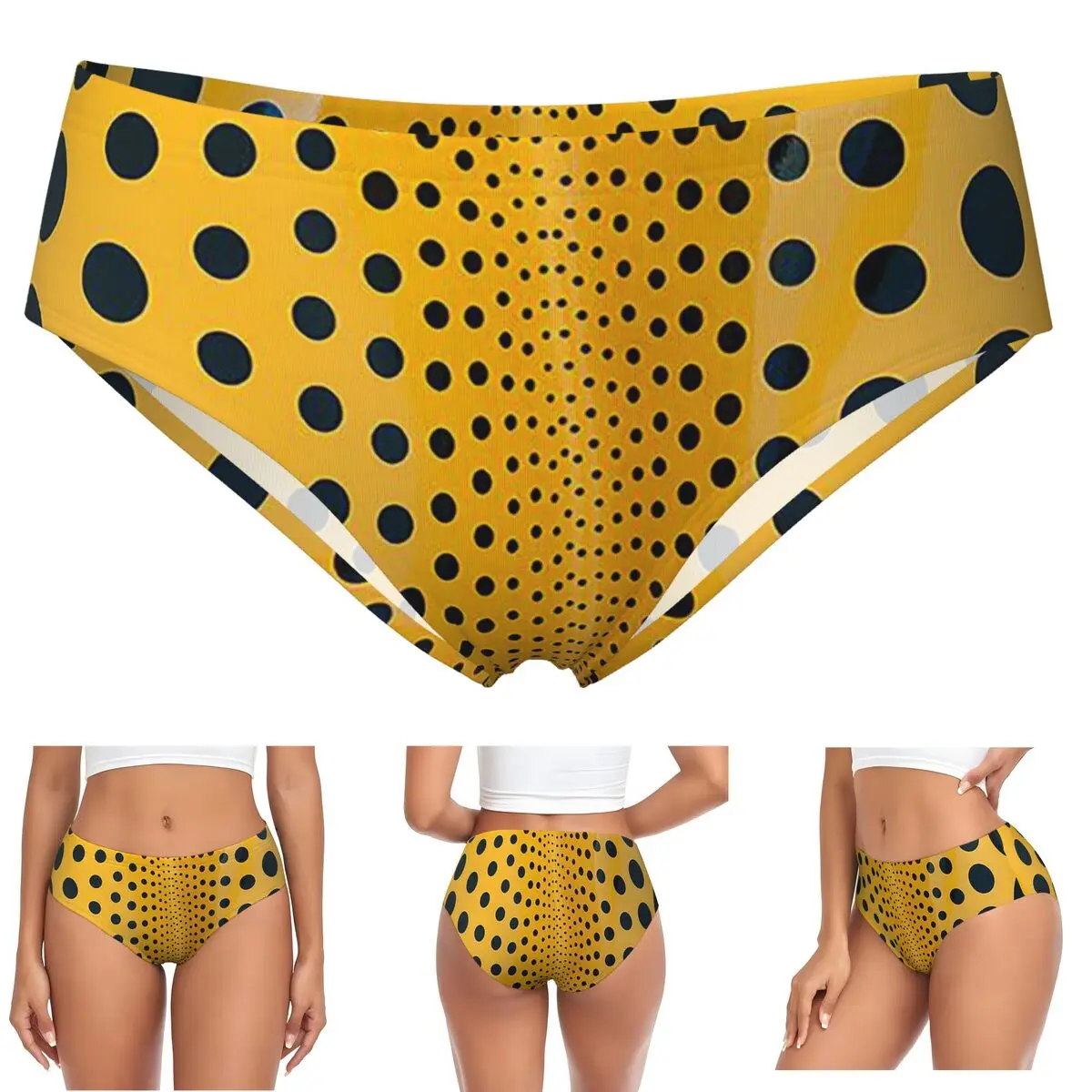 

Трусики Yayoi Kusama с абстрактной живописью на заказ, женские удобные трусы, нижнее белье, дышащие женские трусы