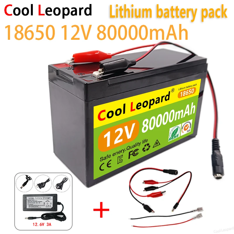 

Cool Leopard 12V 80AH 18650 Lithium Battery Is Suitable For Solar Energy And Electric Vehicle Battery + 12.6V 3A Charger