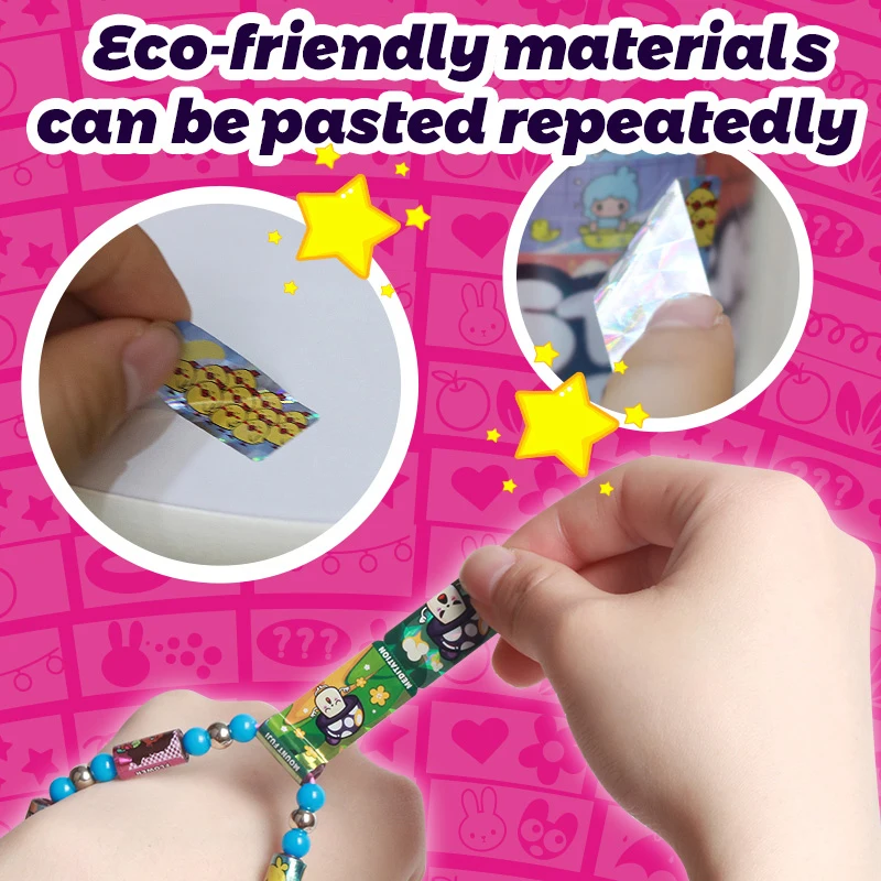 

New Sticker Bracelets Collectible Cards Children's Creative Diy Handmade Beaded Stickers and Fun Children Girls Creative Toys