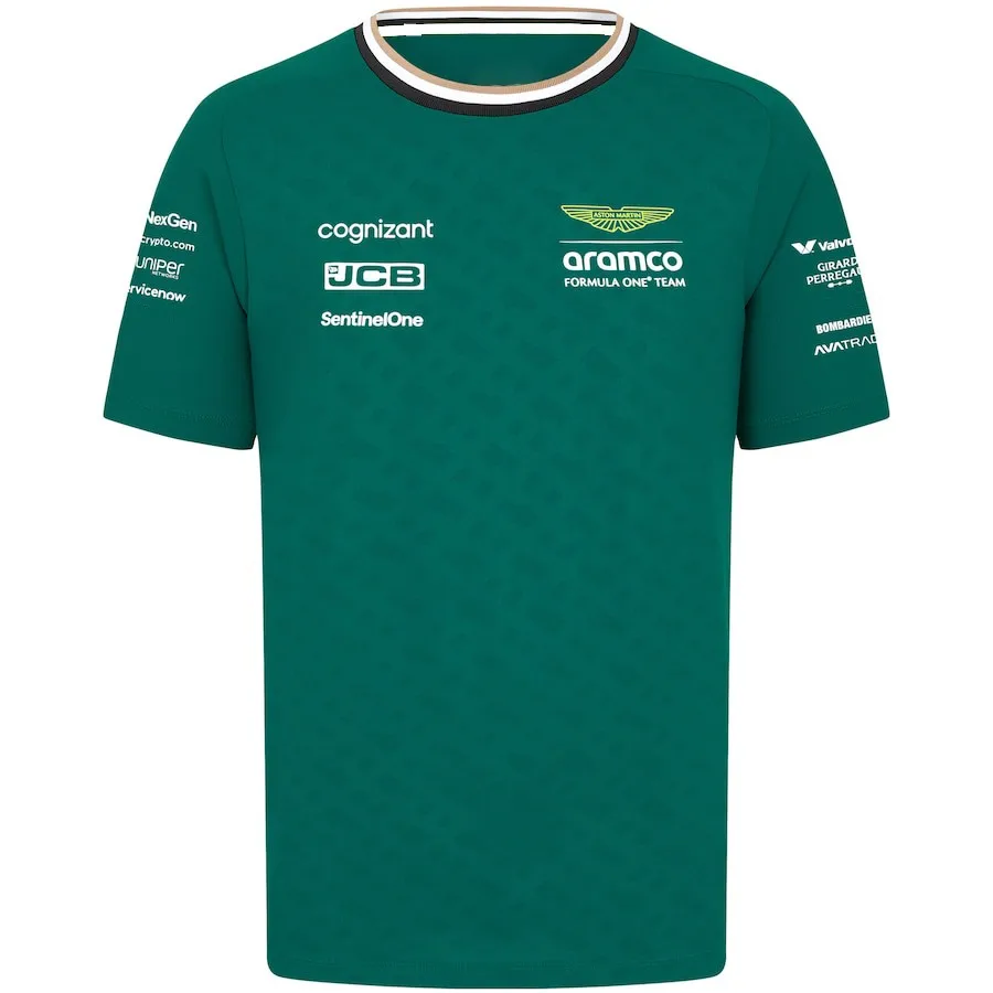 Formula1 Team Racing 2024 New Green Summer Men\'s Breathable T-Shirt Outdoor Sports Team Casual Short Sleeves T Shirt For Men