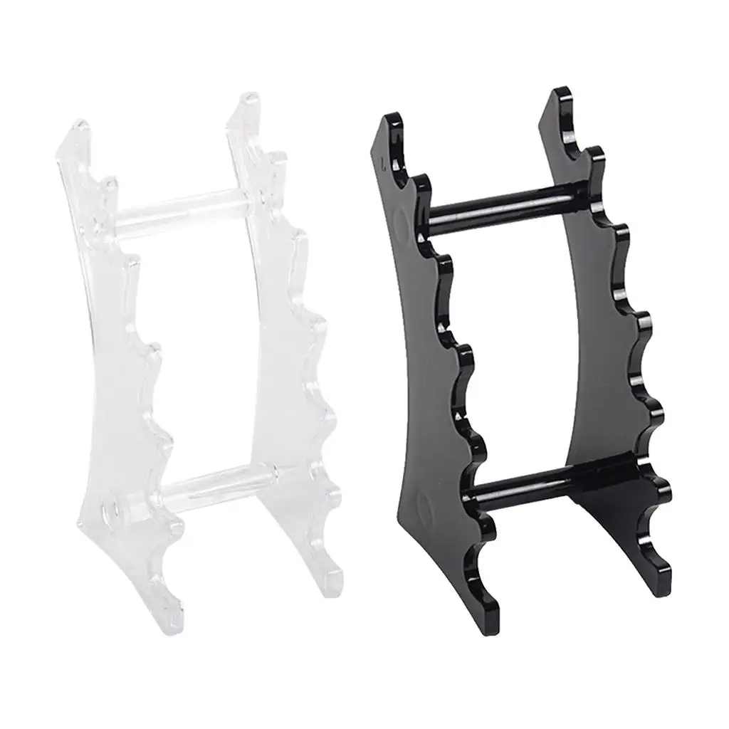 6 Slots Pencil Display Rack Make Up Storage Case Brush Rack Decor Clear / Black