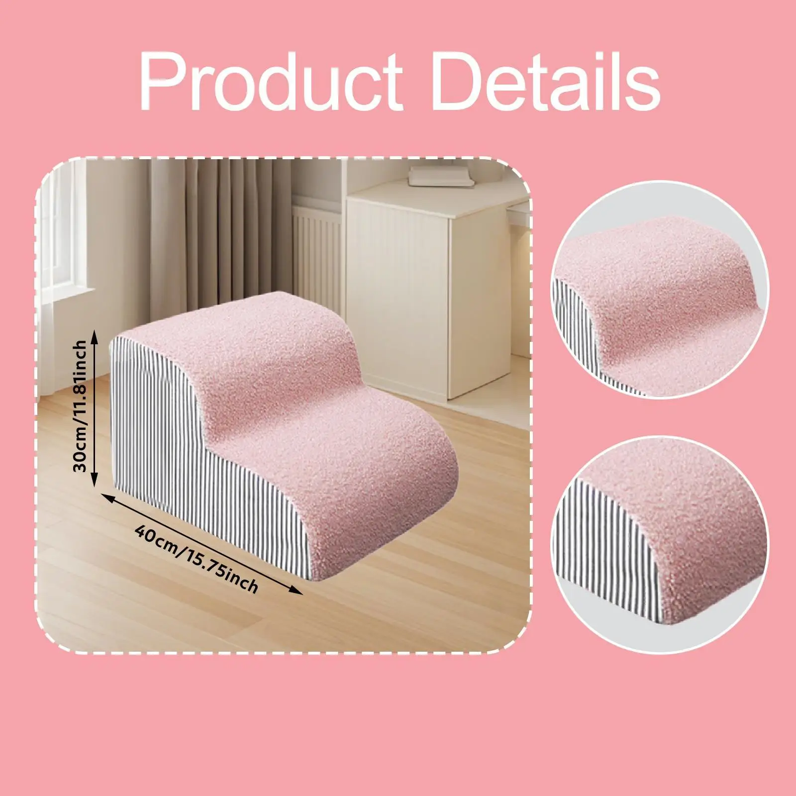 Dog Stairs Sofa Climbing 2 Step Stable Pet Steps for Older Dogs Indoor Couch