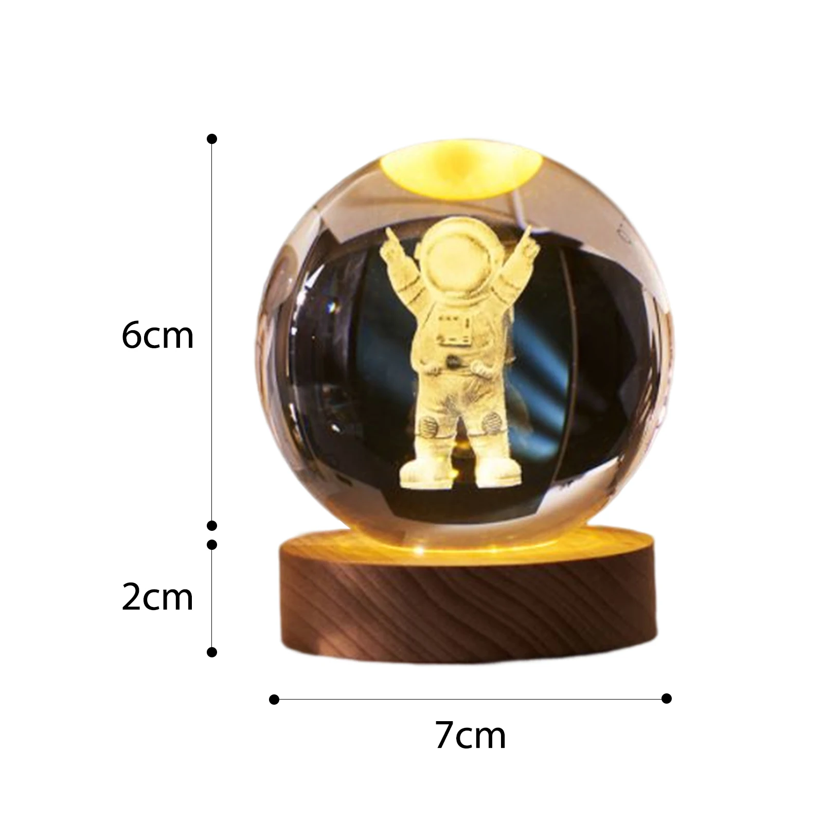 Crystal Ball Night Light USB Plug-in 3D Planetary Lamp Lighting Ornaments Handicraft Holiday Gift Home Decor for Office Study