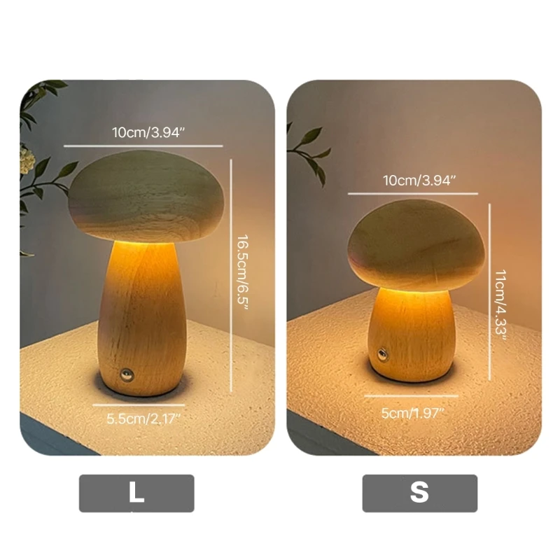 Candeeiro cabeceira LED cogumelo Candeeiros elegantes para luz noturna sala estudo