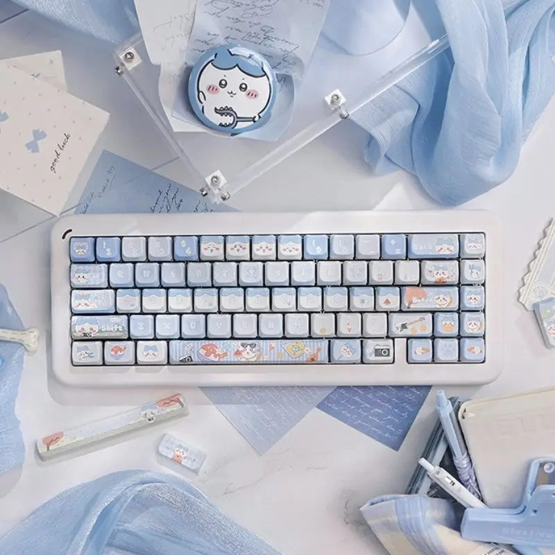 

Anime Chiikawa Hachiware Usagi Cute Keycaps Compatible with Mechanical Keyboard Cartoon Kawaii Lovely 2026 Send To Friends Girl