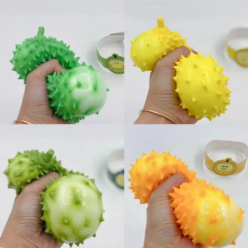 Squishy Durian Toy Stress Balls Squeeze Toys Dehnbare Fake Fruit Stress Relief Squeeze Ball Squishy Fidget Toy für Erwachsene Kinder