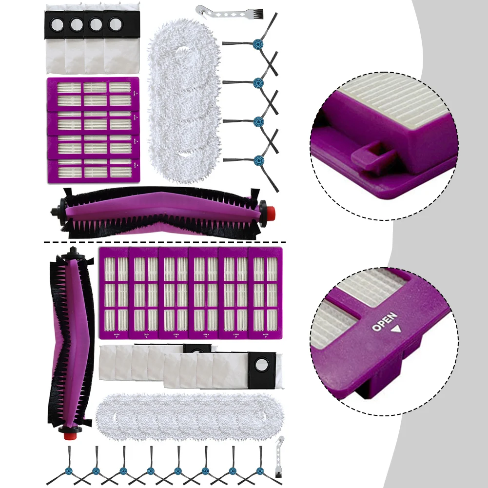 Sweeping Solution Bundle Featuring Main Side Brushes Filters Mop Cloths & Dust Bags Compatible With For Eureka J15 Pro/Ultra