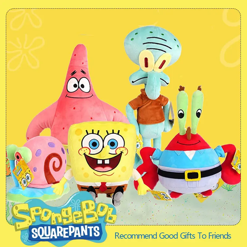 Anime Spongebob Squarepants Patrick Star Squidward Eugene H. Krabs Gary Kawaii Cartoon Stuffed Plush Toys Birthday Gift For Kids