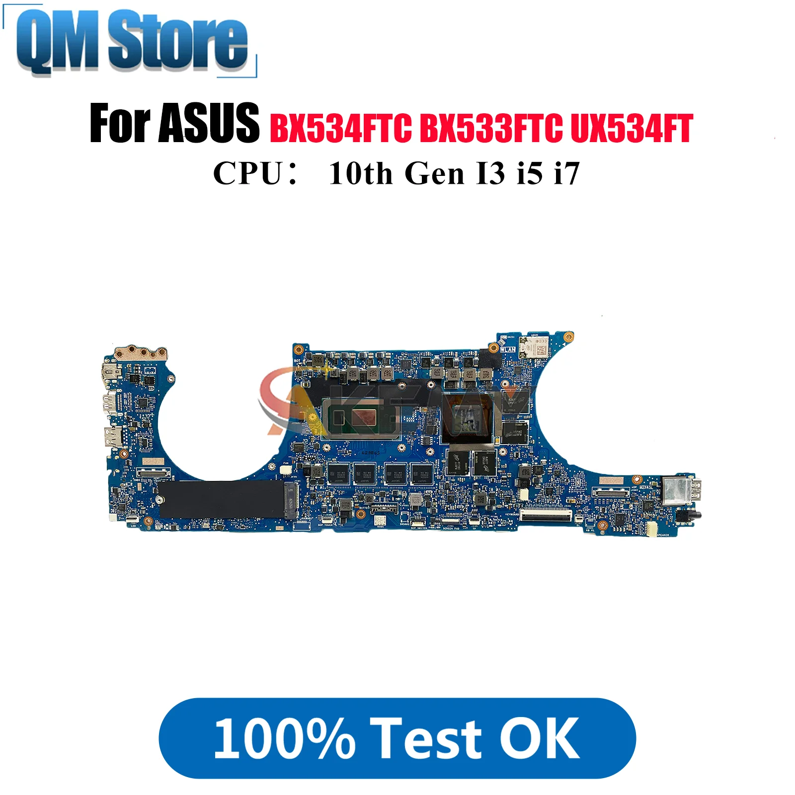 UX534FT Laptop Motherboard For ASUS BX533FTC UX534FTC UX534F UX534FT RX534FTC BX534FTC BX534FT Mainboard With 10th Gen I3 i5 i7