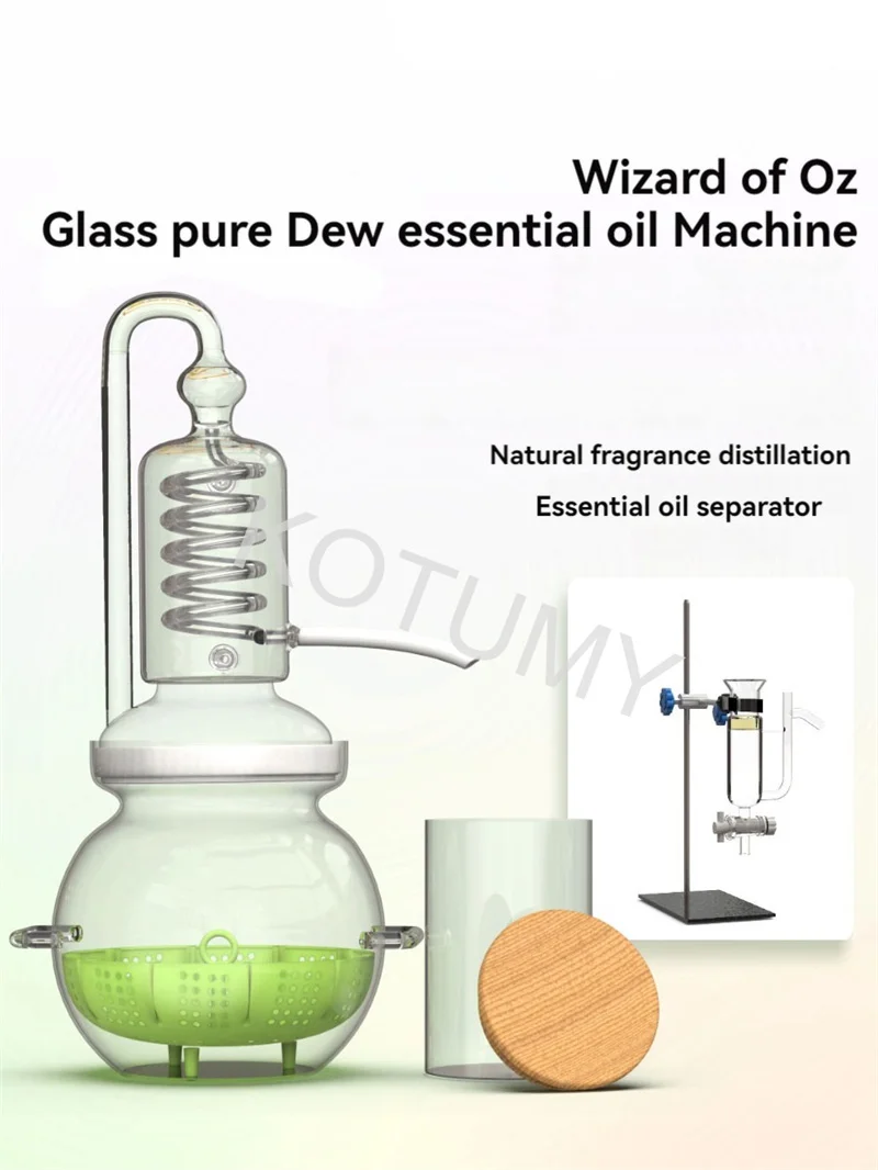 Mini Household 4L Large Capacity Essential Oil Glass Distiller Pure Dew Distiller High Concentration Essential Oil Extractor