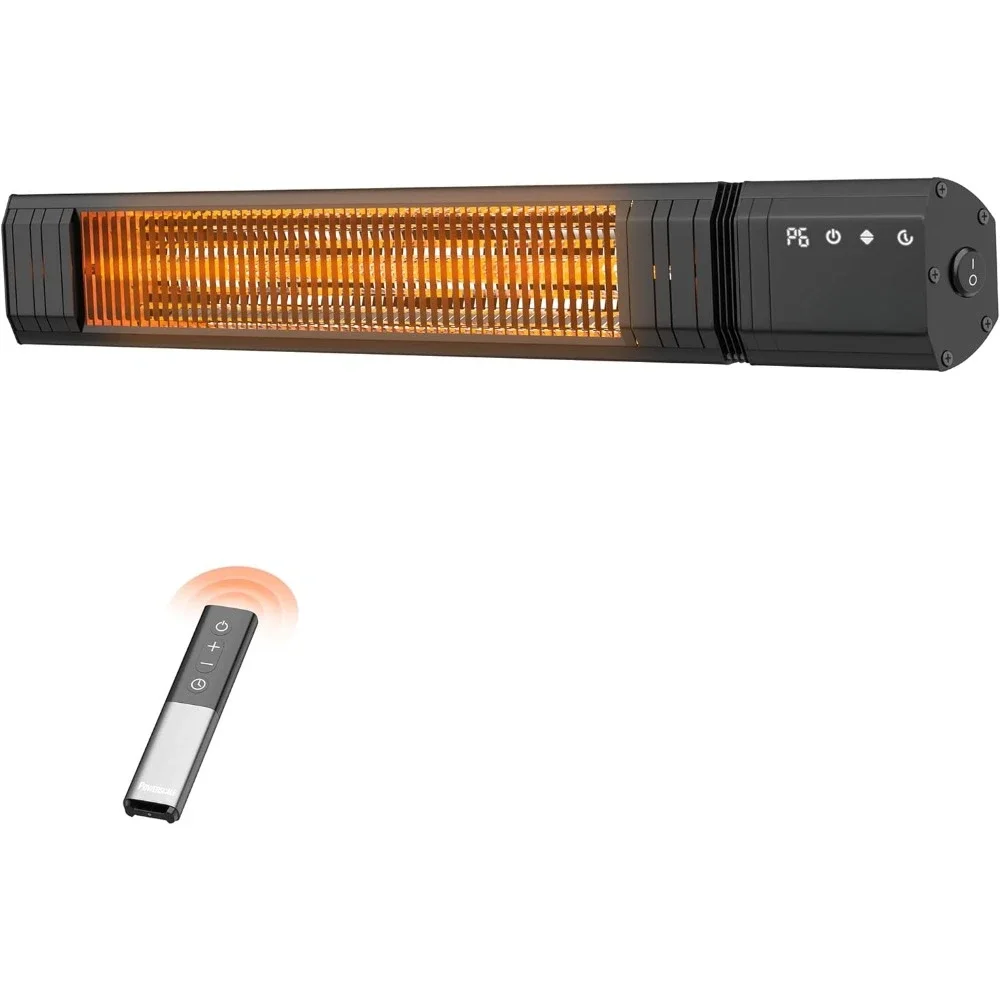 Infrared Heater 24H Timer Outdoor Heater,IP65,Memory Function Infrared Electric Patio Heater,9 Levels Heating Touchscreen With