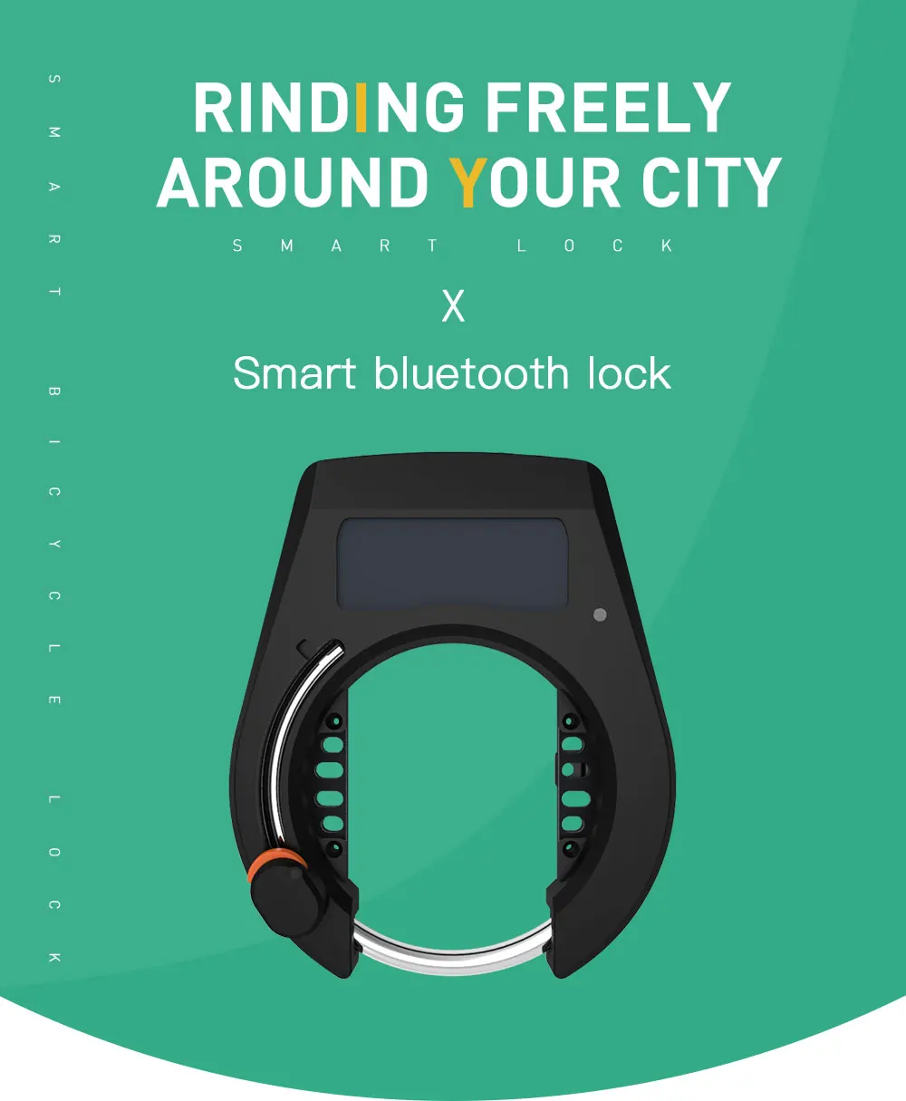 New Design High Security USB Charging Personal Solar Panel Bike Intelligent Smart Ble Bluetooths Bicycle Horseshoe Lock