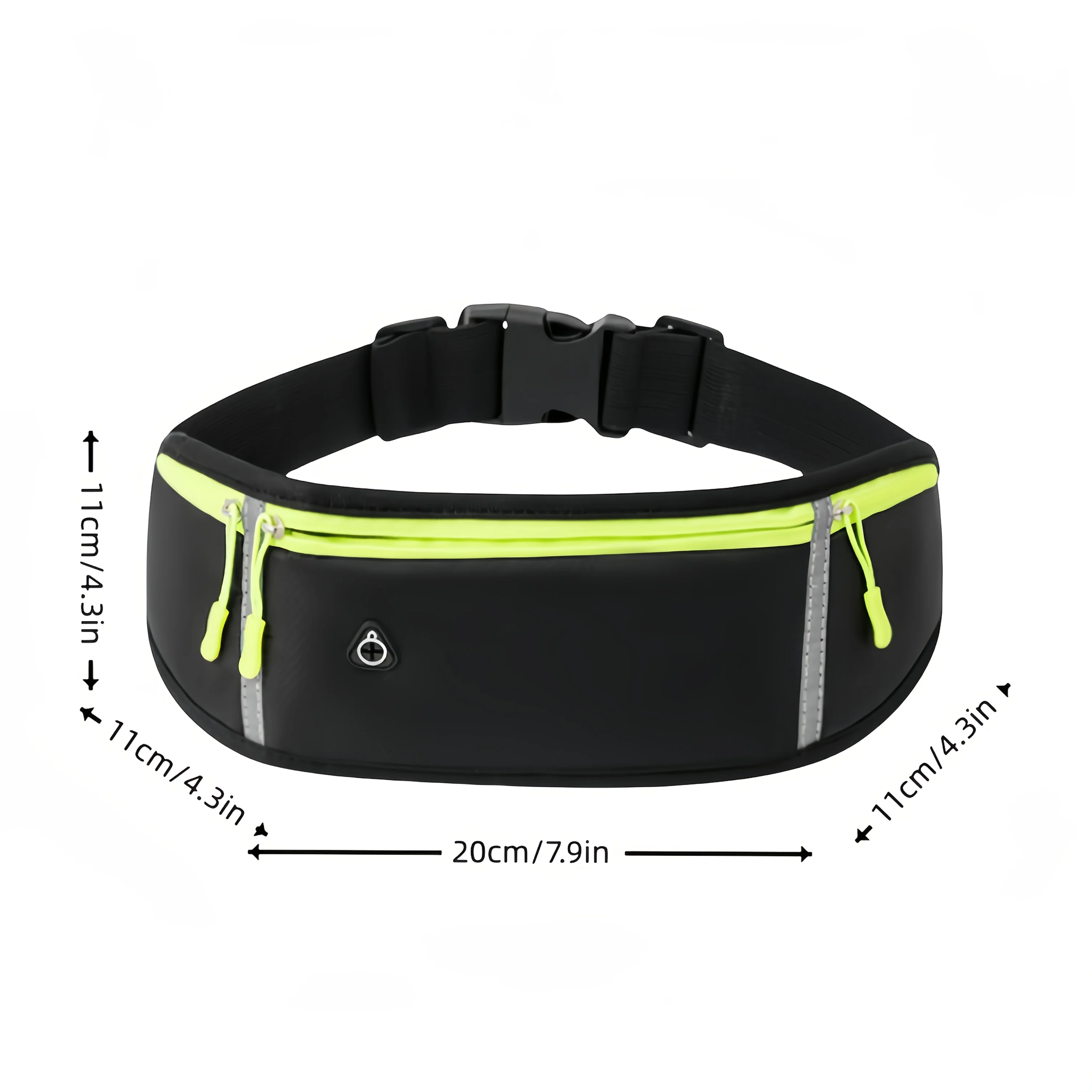 حقيبة خصر للجري في الهواء الطلق للهاتف المحمول خفيفة ورقيقة للياقة البدنية وركوب الدراجات وحقيبة خصر لزجاجة المياه مع ثلاثة جيوب مقاومة للماء