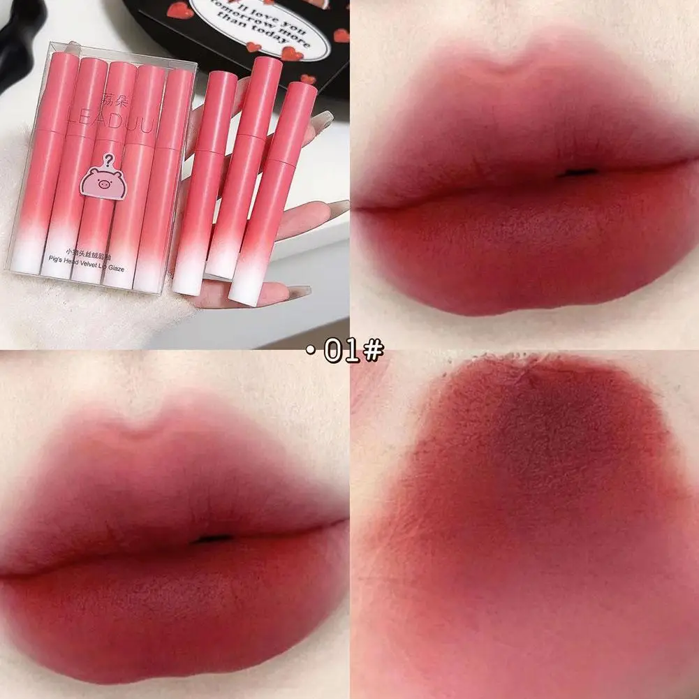 Lipstick Lip Gloss Set Waterproof Non-Stick Cup Liquid Lip Lipstick Velvet Gloss Lipstick Not to Lip Lip Glaze Care Fade Ea J6J9