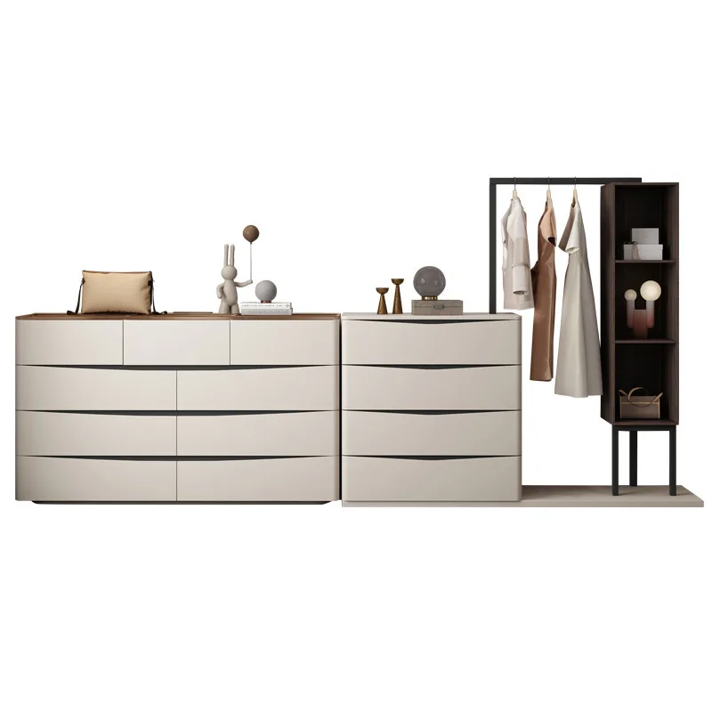 

Bedroom chest storage cabinet hanging hanger solid wood cabinet combination integrated floor nine