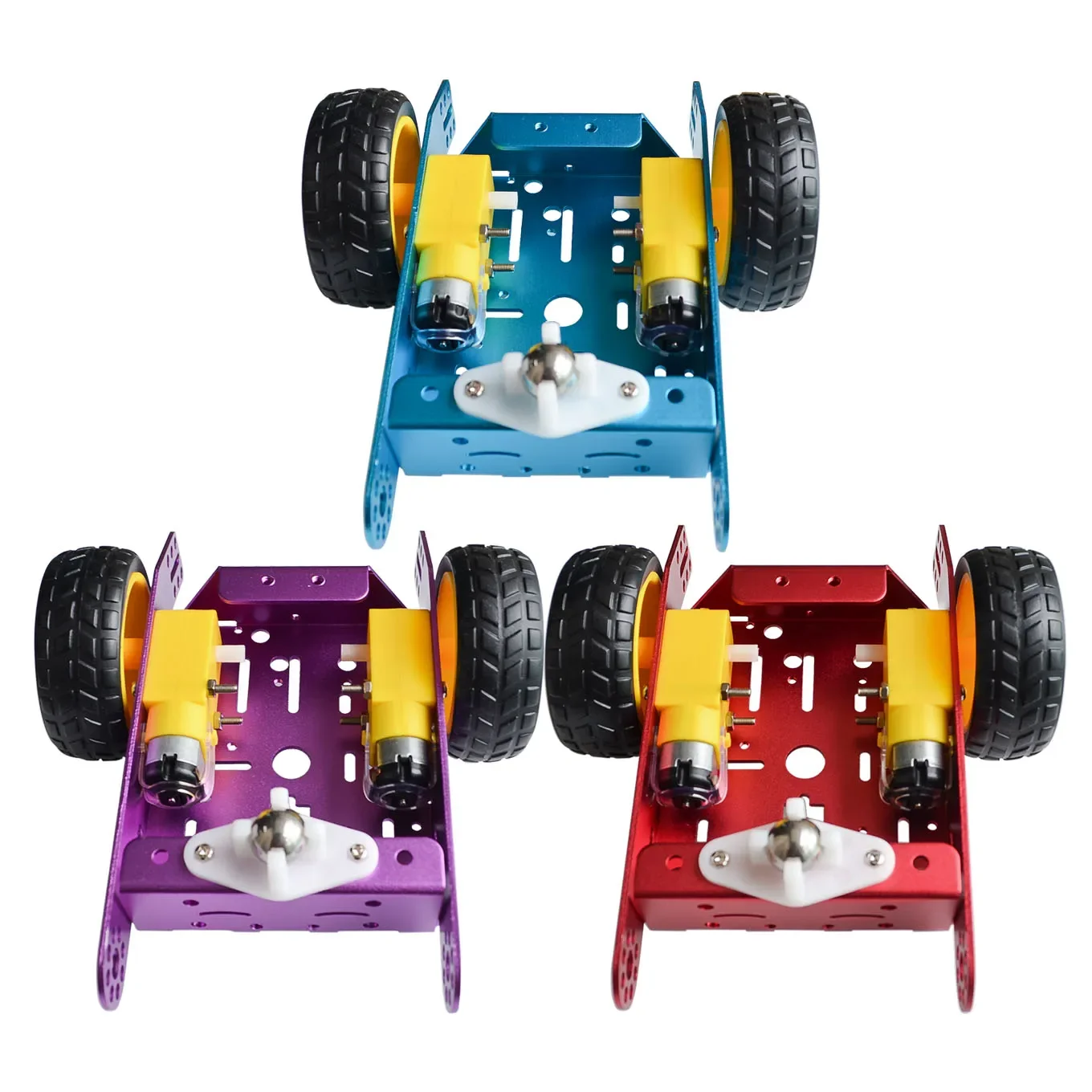 1*2WD Aluminum Car New Education Toys Robot Intelligent Car Alloy Chassis 2WD Smart Robot Car Chassis Kit DIY MBOT Car