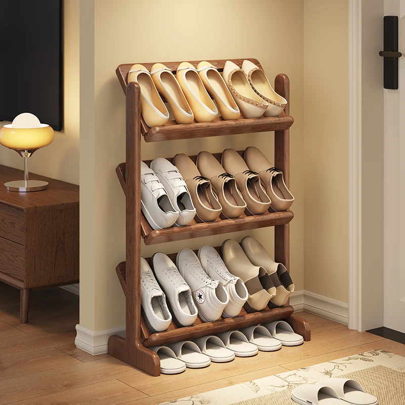 

bold solid wood shoe rack, multi-layer small apartment at the door of the home, simple space-saving, narrow-sided large-capacity