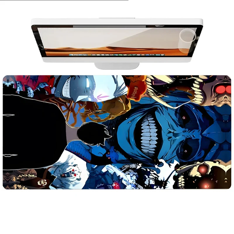 

Коврик для мыши из искусственной кожи с дьяволом и мальчиком, офисный настольный коврик, коврик для мыши, компьютерный коврик скоростного типа, коврик для игрока, клавиатура для ноутбука, мультяшный