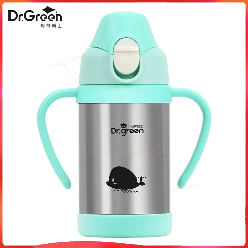 Dr.Green cup insulasi anak-anak, stainless steel 304 Full body dapat dilepas dan dicuci penjaga panas juga dapat menjaga dingin