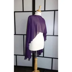 plus size Bridal Cape Shrug party Chiffon wrap purple wedding cloak Shawl bridal bolero chaquetas encaje bolero jacket