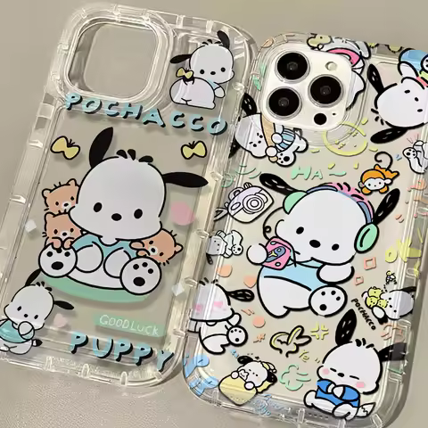 New ins Cute Pochacco Clear Case for Samsung A05 A13 A14 A21S A22 A23 A24 A31 A32 A33 A34 A35 A51 A52 A53 A72 5G Shockproof
