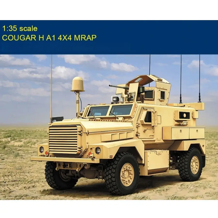 ホビーボス-80156-組み立てモデルキット-1-35-クーガー-h-a1-4x4-mrap-対待ち伏せ車両