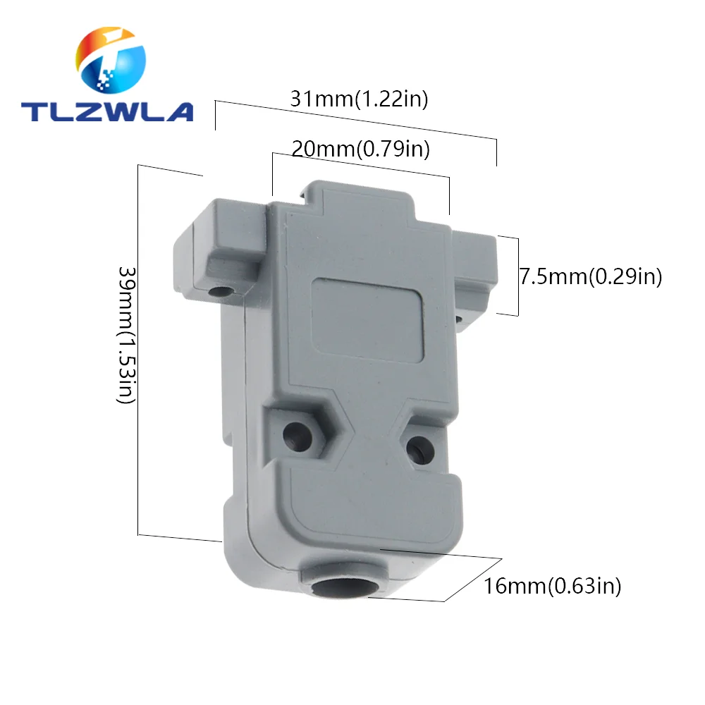 Conector de puerto serie RS232, conector de enchufe hembra DB9 de 9 pines, adaptador de cobre RS232 COM con funda de plástico, bricolaje, 1 piezas