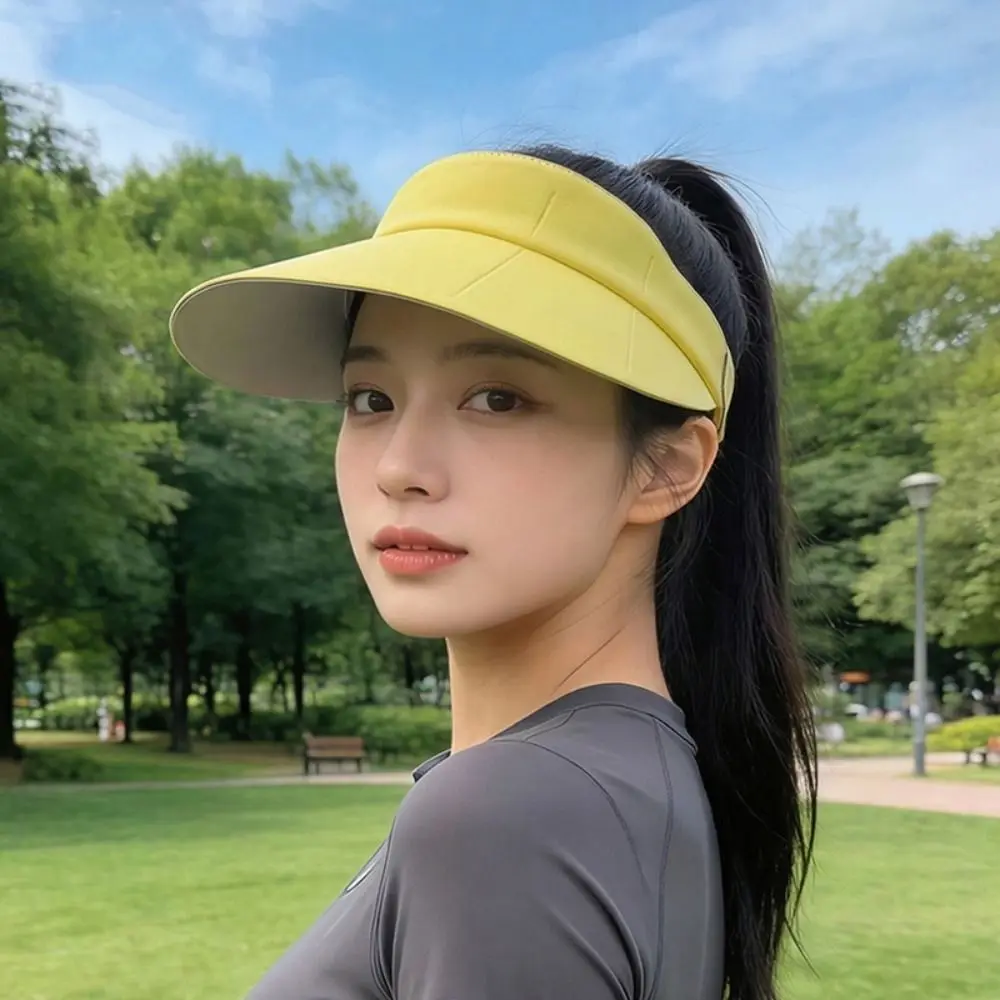 

Lightweight Foldable Traceless Sun Hat Large Brim Empty Top Seamless Visor Cap Adjustable Korean Style Beach Cap Summer Beach