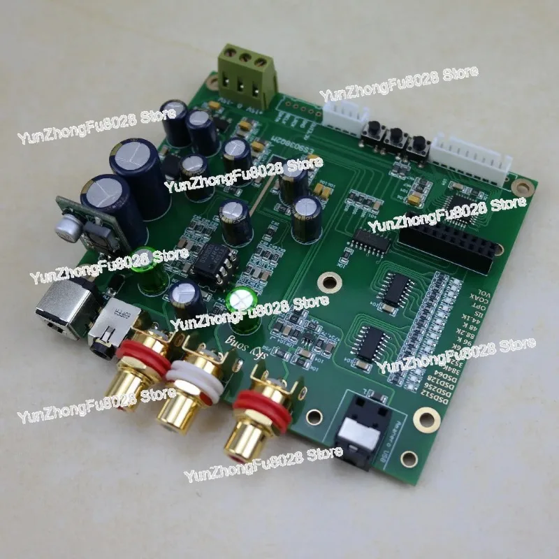 ES9038Q2m Decoder Coaxial Fiber USB Input I2S IIS SPDIF Digital Audio DAC  Board with Screen 32bit 384k DSD256