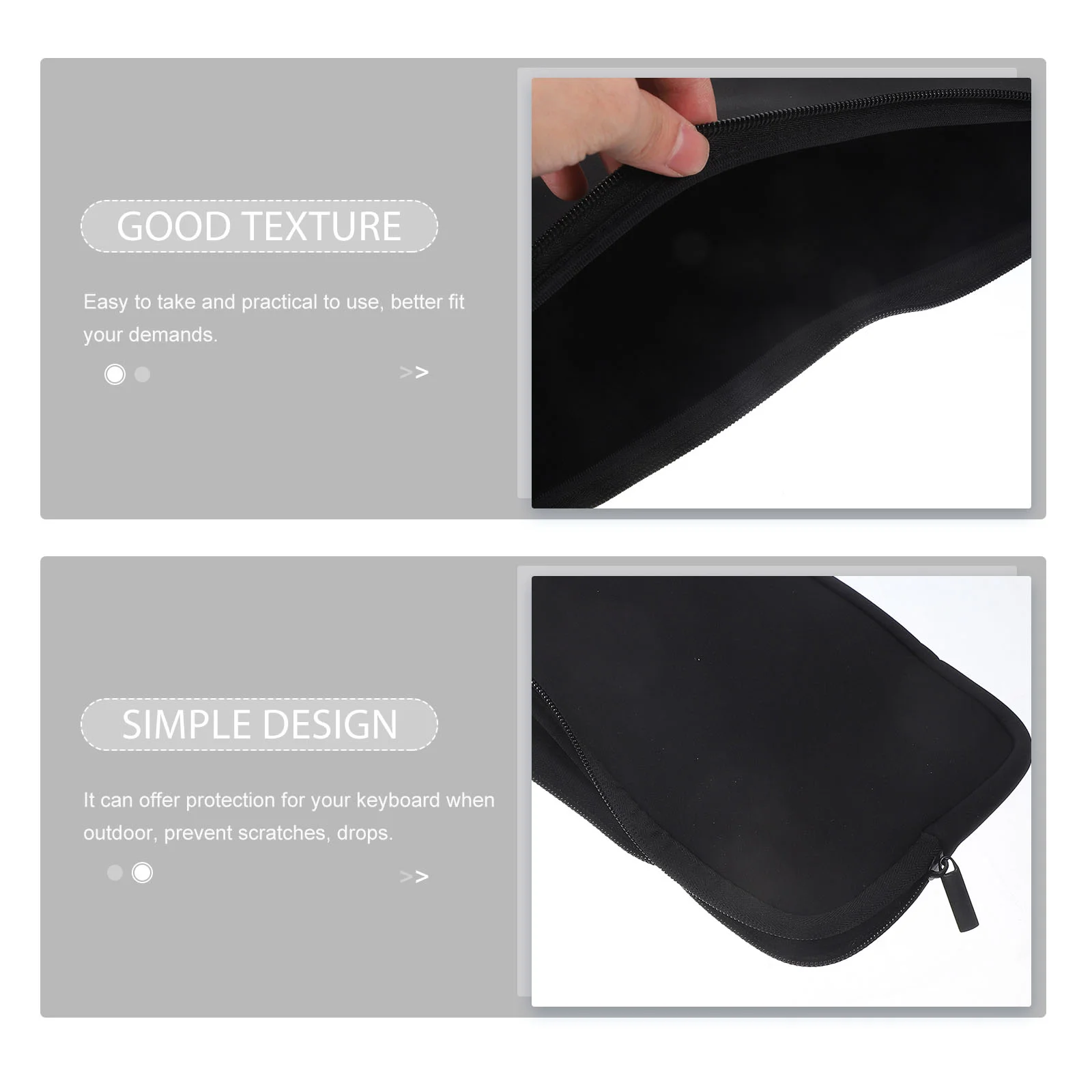 Bolsa para teclado, bolsa de almacenamiento para teclado de neopreno, funda para teclado con cremallera para exteriores, funda para teclado inalámbrico, Estuche para transporte de teclado