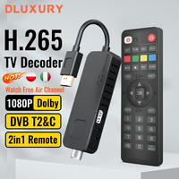 Dluxury U3mini DVB T2 DVB C H.265 Digital TV Decoder HD Free TV Channels 7Days EPG TV Tuner TV STICK for Spain France Itlay ect