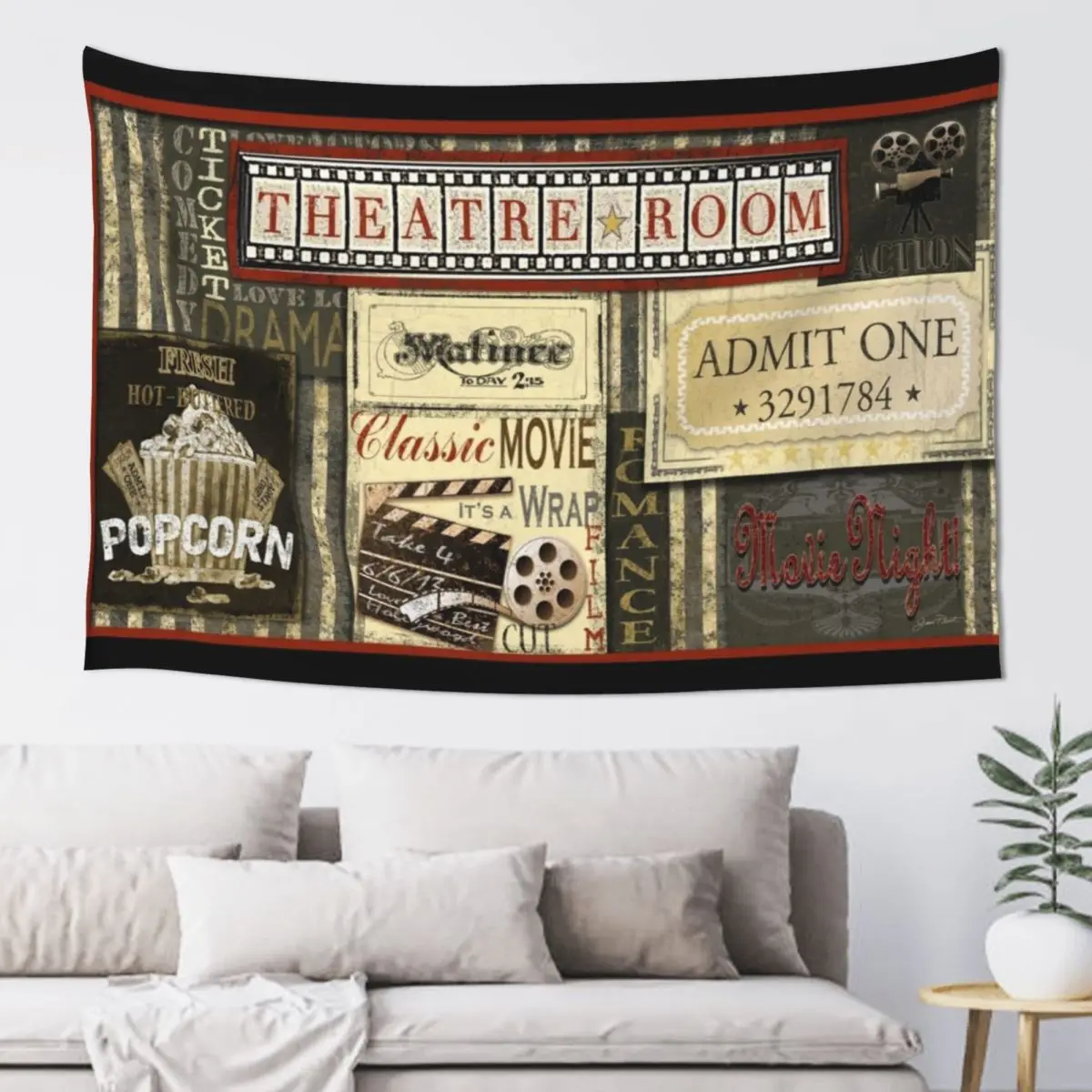 

Theatre Room Tapestry Aesthetic Room Decorations Carpet Wall Room Decorator Custom Tapestry