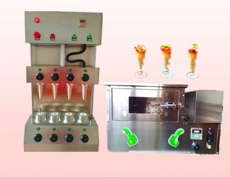 Commercial 110v stainless steel 4 heads Pizza Cone Production Machine Line Pizza Cone Baking Machine and electric pizza oven