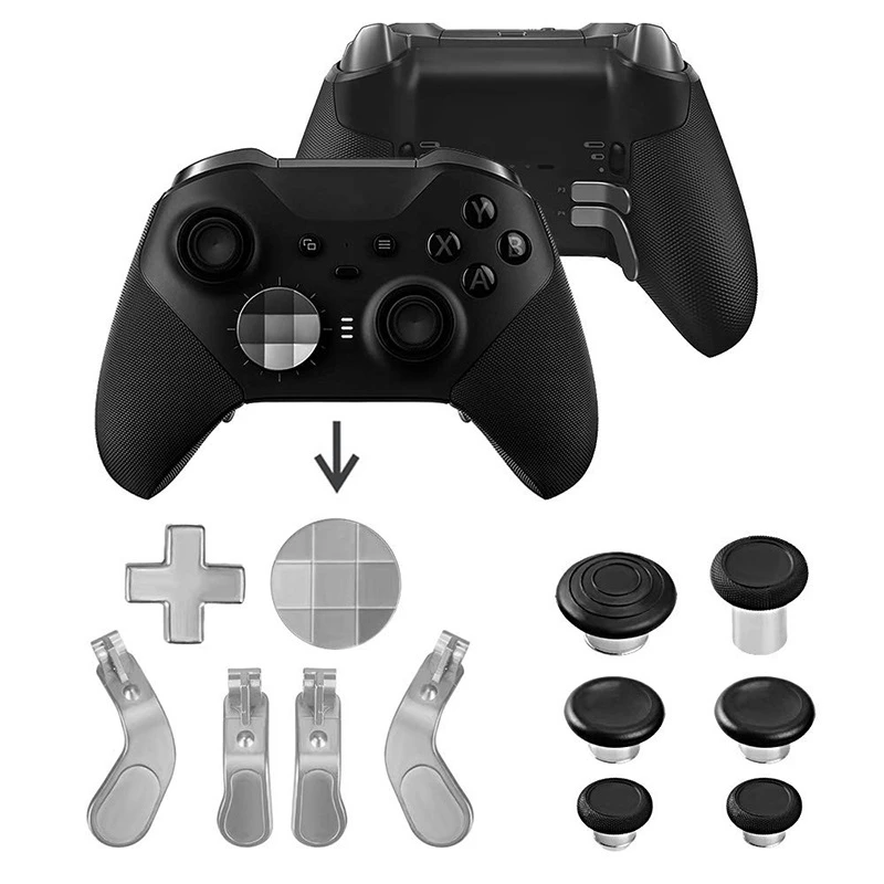 Ensemble de poignées de pouce de rechange bricolage, D-Pad, bouton de pare-chocs, personnalisé, pièces de contrôleur Xbox One Elite