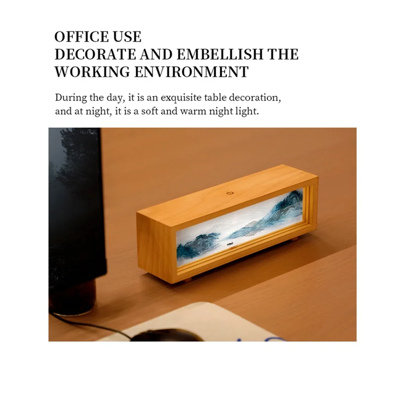 A36T-USB Bedside Night Light With LED Lighting, Hand-Painted Decorative Desktop Ornament B