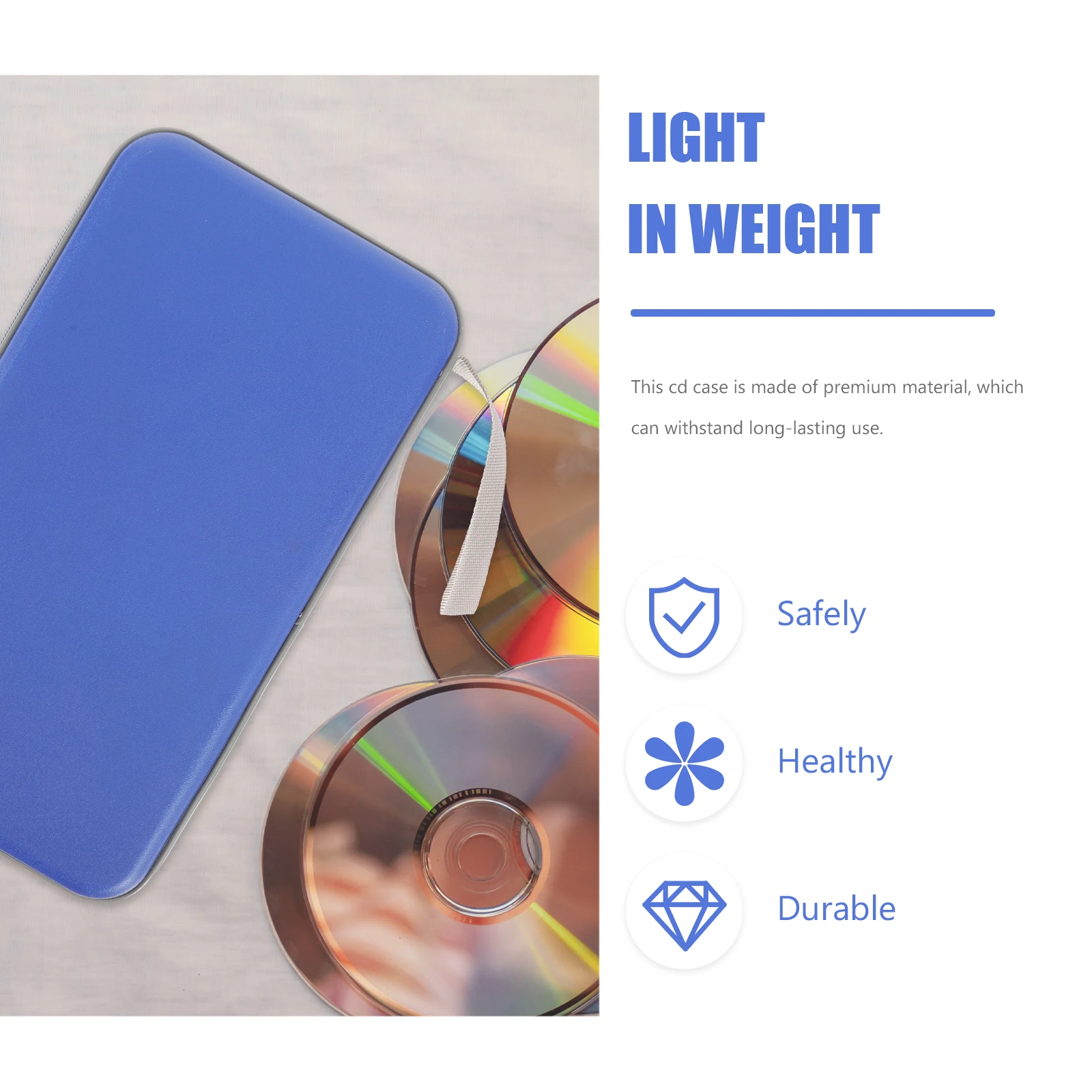 

80 Capacity Cd Wallet Rugged Plastic Material Secure Zipper Closure Cd Disc Storage Pouch Portable Media Organizer Case for Cds