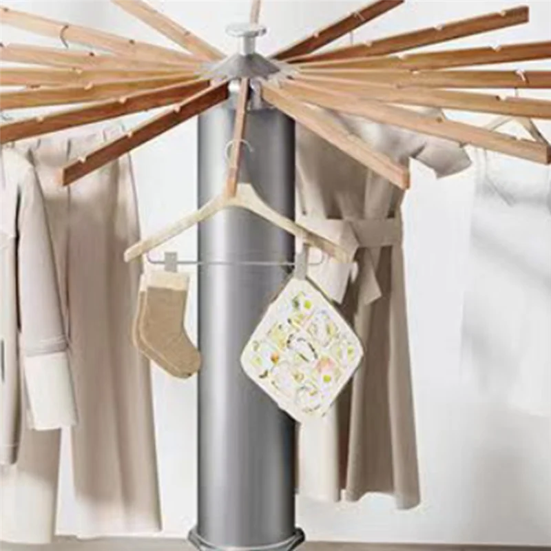 【A56X】Tripod Clothes Drying Rack, Portable Foldable Clothes Drying Rack, Home Floor Standing Wooden Clothes Drying Rack