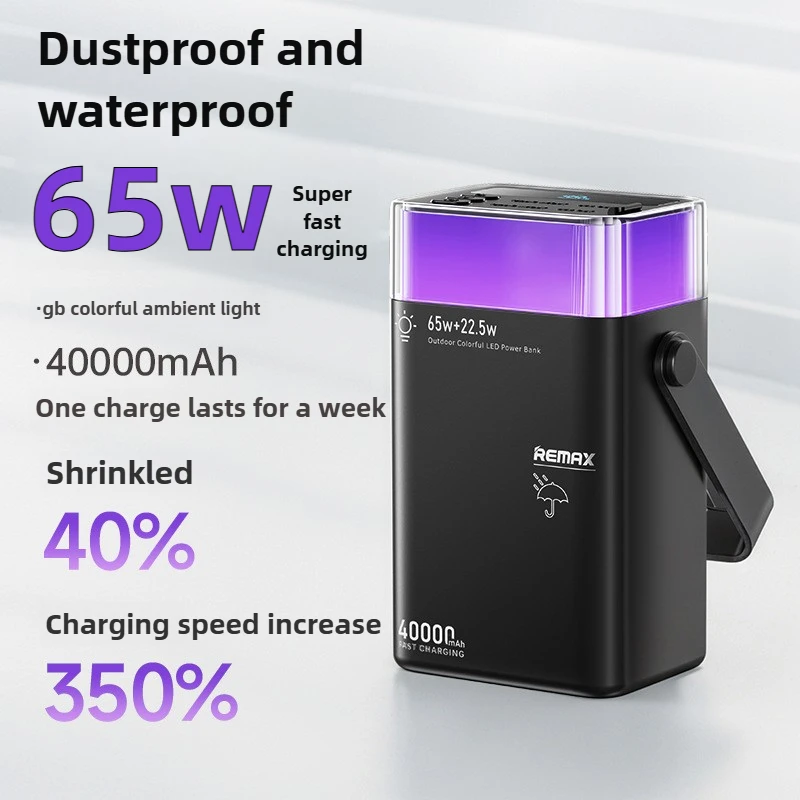 

40000mAh High Capacity power banks 66W Super Fast Charge Digital display Super Bright LED for IPhone Xiaomi Samsung Huawei