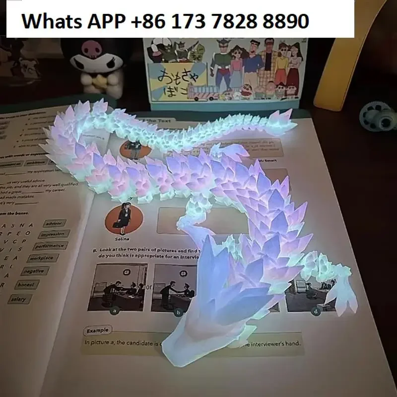 Luminous Dragon 3D Printing Cool Dragon Joint Mobile Absorption UV Gradient Desktop Ornament Handpiece