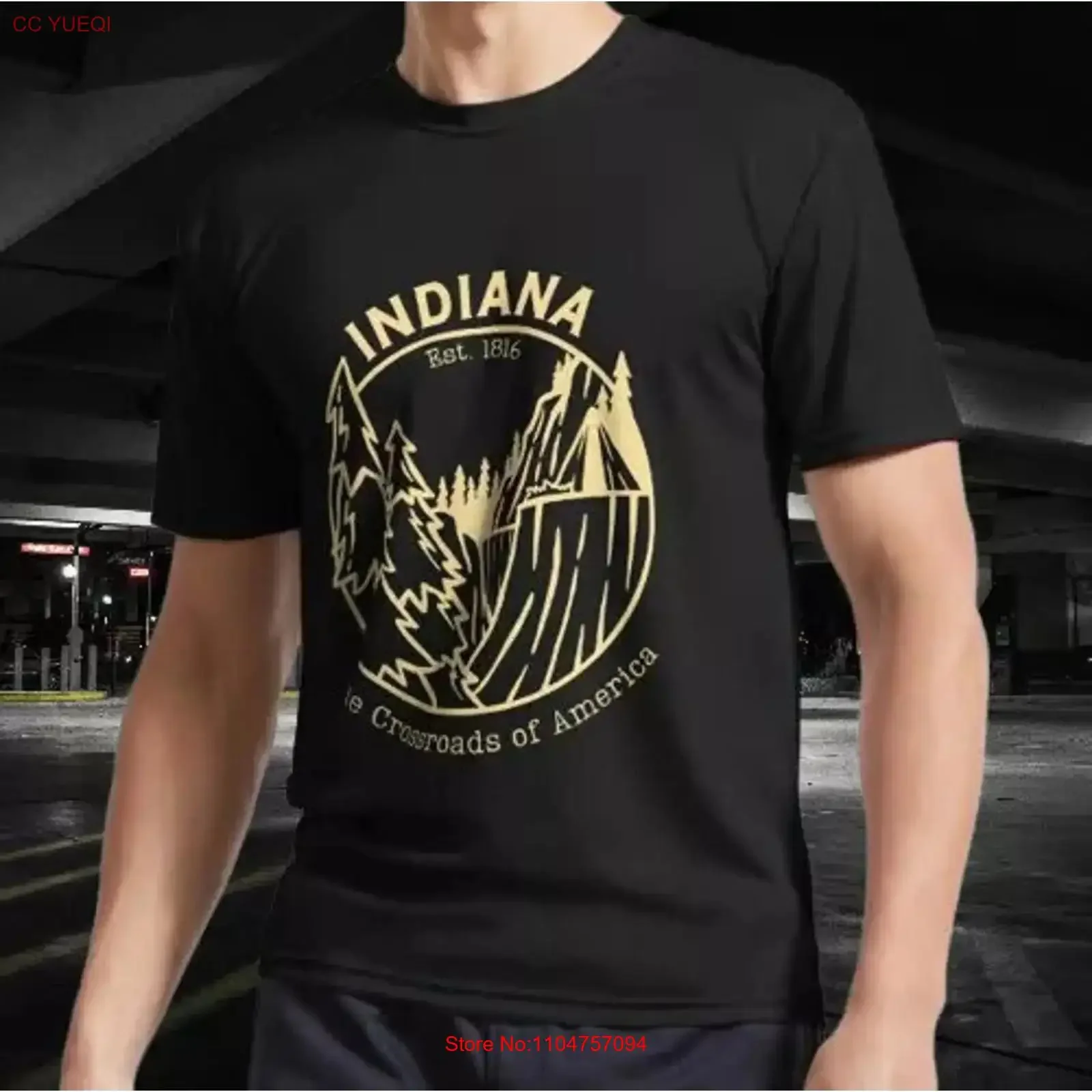 NOVA CAMISA INDIANA THE HOOSIER STATE RACING LOGO T-SHIRT ENGRAÇADA TAMANHO S A 5XL vintage Lavada roupa de grife streetwear Ligeiramente desgastada