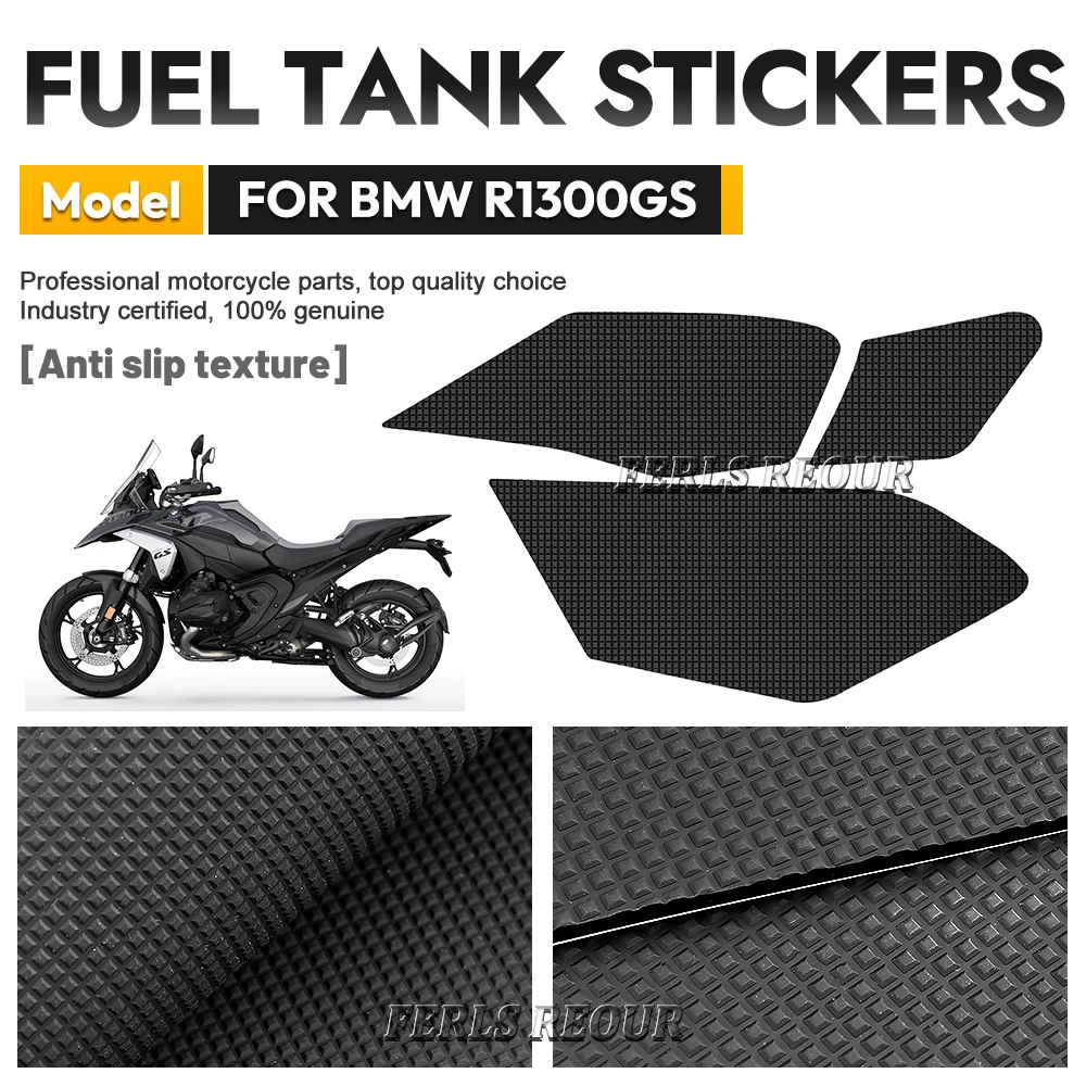 Suitable for BMW R1300GS ADV 2025: Anti-slip Tank Sticker / Tank Traction Pad – 3D Grid Texture, 3M Silicone Tank Pad