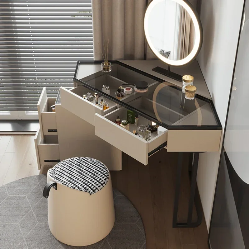 Nordic Organizer Dresser Corner Makeup Modern Storage Dressers Drawer Women Tocador Maquillaje Cute Room Furniture