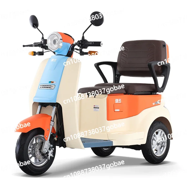 Walking and Riding Q1 Can Be Licensed Electric Tricycle, Household Small Battery Car, Double Pick-up and Drop-off Children,